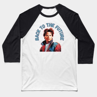 Michael J Fox - goes Back to the Future Baseball T-Shirt